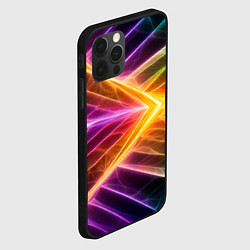 Чехол для iPhone 12 Pro Неоновые молнии в цветном льду, цвет: 3D-черный — фото 2
