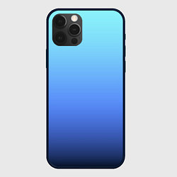 Чехол iPhone 12 Pro Голубой и черно-синий градиент