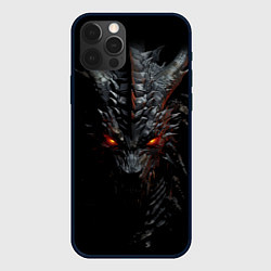 Чехол для iPhone 12 Pro Черный пещерный дракон символ 2024, цвет: 3D-черный