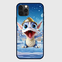 Чехол для iPhone 12 Pro Дракон милый новогодний 2024 символ года, цвет: 3D-черный
