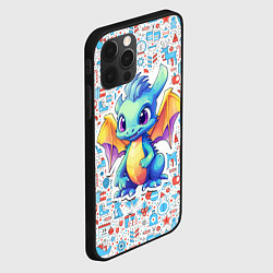 Чехол для iPhone 12 Pro Дракон милый новогодний 2024 символ года, цвет: 3D-черный — фото 2
