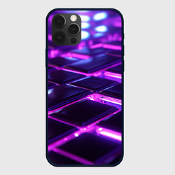 Чехол iPhone 12 Pro Фиолетовая неоновая плитка