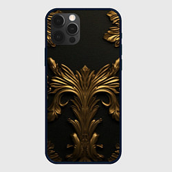Чехол iPhone 12 Pro Темные золотые узоры