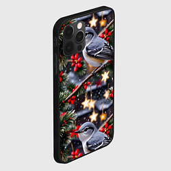 Чехол для iPhone 12 Pro Рождественская птица пересмешник, цвет: 3D-черный — фото 2