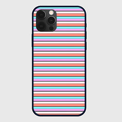 Чехол iPhone 12 Pro Полосатый оранжевый
