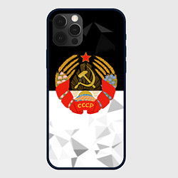 Чехол iPhone 12 Pro СССР черно белая геометрия