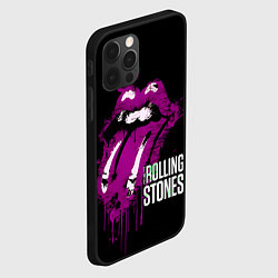 Чехол для iPhone 12 Pro The Rolling Stones - lips, цвет: 3D-черный — фото 2