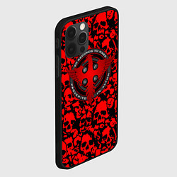 Чехол для iPhone 12 Pro Thirty Seconds to Mars skull pattern, цвет: 3D-черный — фото 2