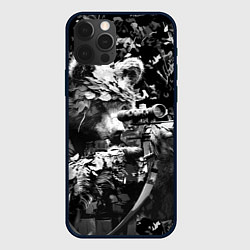 Чехол для iPhone 12 Pro Медведь снайпер с винтовкой, цвет: 3D-черный