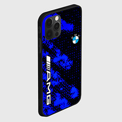 Чехол для iPhone 12 Pro BMW sport amg colors blue, цвет: 3D-черный — фото 2