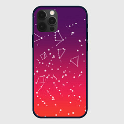 Чехол iPhone 12 Pro Созвездия в розовом небе