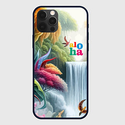 Чехол iPhone 12 Pro Водопад в тропическом лесу - алоха