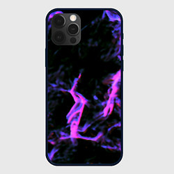 Чехол для iPhone 12 Pro Неоновая текстура разрывы текстура, цвет: 3D-черный