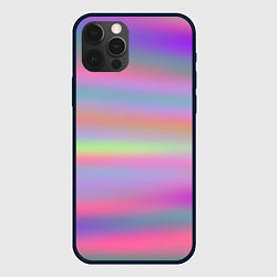 Чехол для iPhone 12 Pro Голографические неоновые полосы, цвет: 3D-черный