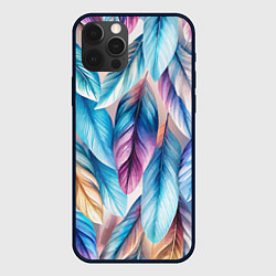 Чехол iPhone 12 Pro Акварельные перья птиц