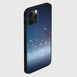 Чехол для iPhone 12 Pro Серебристые блёстки на синем фоне - нейросеть, цвет: 3D-черный — фото 2