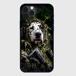 Чехол для iPhone 12 Pro Далматин снайпер, цвет: 3D-черный
