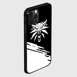 Чехол для iPhone 12 Pro Ведьмак лого белое линии, цвет: 3D-черный — фото 2