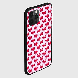 Чехол для iPhone 12 Pro Двойное сердце на розовом фоне, цвет: 3D-черный — фото 2