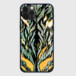 Чехол для iPhone 12 Pro Камень и жёлтый огонь, цвет: 3D-черный