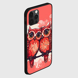 Чехол для iPhone 12 Pro Влюбленные совушки, цвет: 3D-черный — фото 2