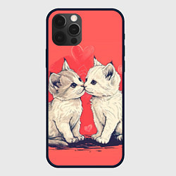 Чехол iPhone 12 Pro Влюбленные котята день святого Валентина