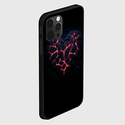Чехол для iPhone 12 Pro Разбитое сердце из камня и неона, цвет: 3D-черный — фото 2