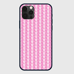Чехол для iPhone 12 Pro Паттерн двойное сердце, цвет: 3D-черный