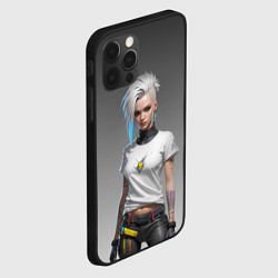 Чехол для iPhone 12 Pro Блондинка в белой футболке Cyberpunk 2077, цвет: 3D-черный — фото 2