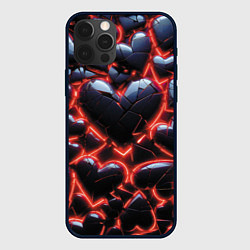 Чехол iPhone 12 Pro Разбитые сердца и красный неон