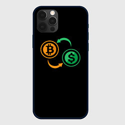 Чехол iPhone 12 Pro Криптовалюта биткоин и доллар