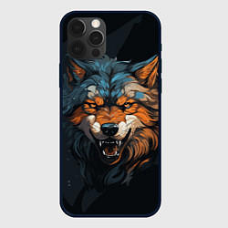 Чехол для iPhone 12 Pro Волчий свирепый оскал, цвет: 3D-черный