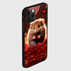 Чехол для iPhone 12 Pro Влюбленный маленький хомячок, цвет: 3D-черный — фото 2