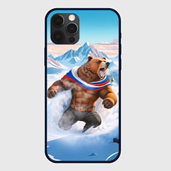 Чехол iPhone 12 Pro Медведь с триколором