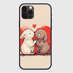 Чехол iPhone 12 Pro Влюбленные кролики