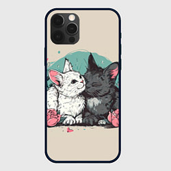 Чехол для iPhone 12 Pro 14 февраля влюбленные котики, цвет: 3D-черный