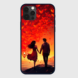 Чехол iPhone 12 Pro Влюбленная пара в день святого Валентина