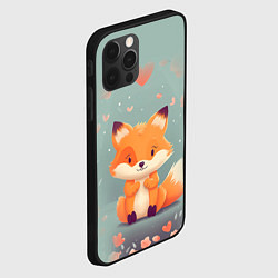 Чехол для iPhone 12 Pro Лисенок и сердечки, цвет: 3D-черный — фото 2