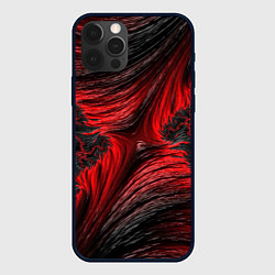 Чехол iPhone 12 Pro Красно черный текстурный фон
