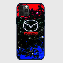 Чехол для iPhone 12 Pro Mazda краски абстракция спорт, цвет: 3D-черный
