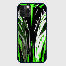 Чехол iPhone 12 Pro Металл и зелёные линии
