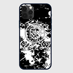 Чехол iPhone 12 Pro Manchester City краски чёрно белые