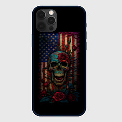 Чехол iPhone 12 Pro Skull - USA