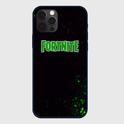 Чехол iPhone 12 Pro Fortnite зеленый краски лого