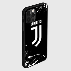 Чехол для iPhone 12 Pro Juventus краски белые, цвет: 3D-черный — фото 2