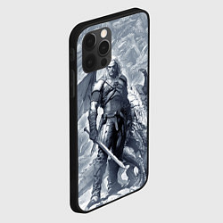 Чехол для iPhone 12 Pro The Witcher and dragon - hand drawn style, цвет: 3D-черный — фото 2