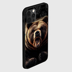 Чехол для iPhone 12 Pro Агрессивный медведь России патриот, цвет: 3D-черный — фото 2