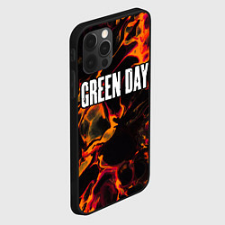 Чехол для iPhone 12 Pro Green Day red lava, цвет: 3D-черный — фото 2