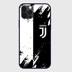 Чехол iPhone 12 Pro Juventus краски чёрнобелые