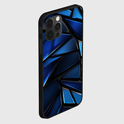 Чехол для iPhone 12 Pro Синие объемные геометрические объекты, цвет: 3D-черный — фото 2